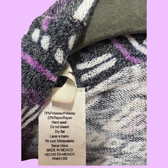 Purple Aztec cream black tribal open cardigan jacket sweater n… - Picture 4 of 4
